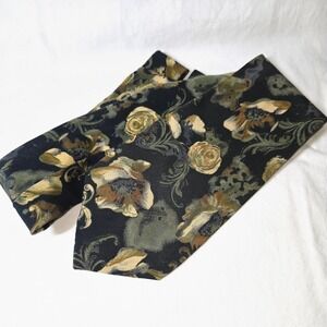 Charleston by Ric Rack Floral, Silk Tie, Black Gold Italy 58" Classic Necktie‎